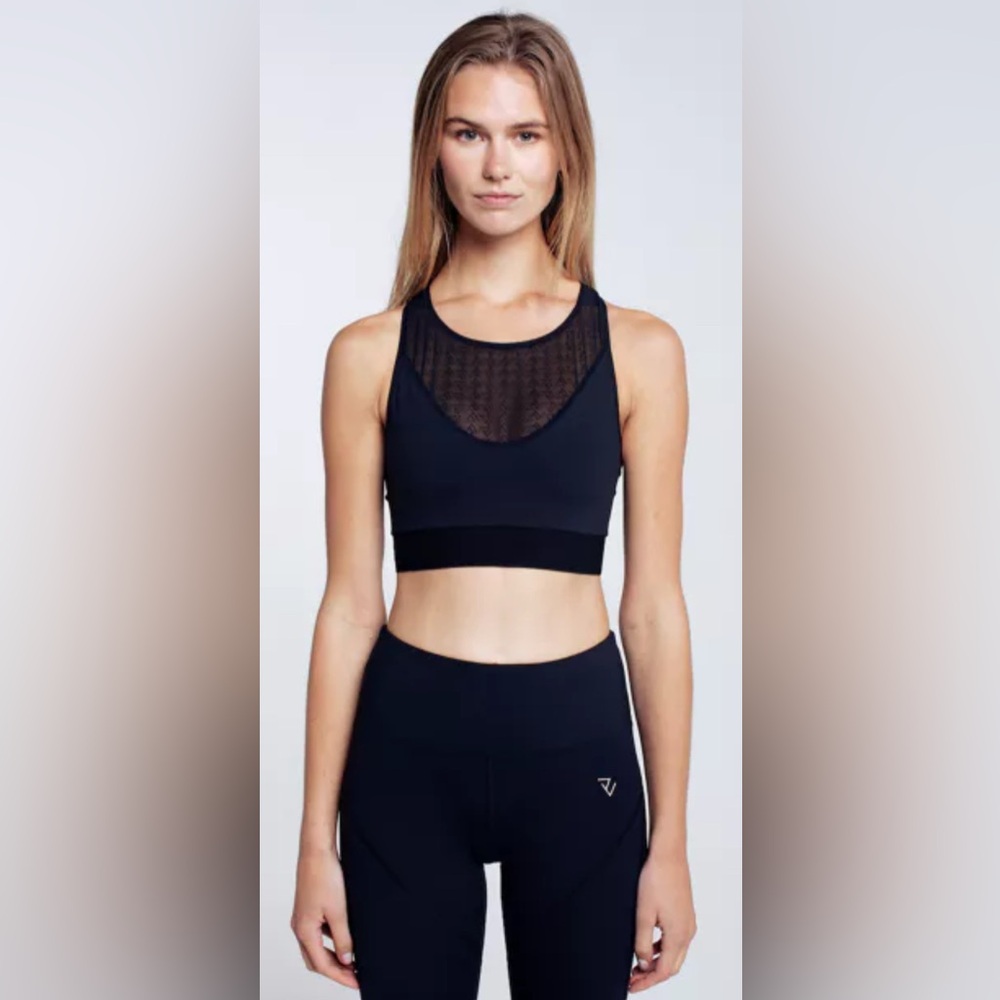 NWT [RectoVerso] Eclips Sportstop Black Crop Top Sports Bra Women's Sz S or M - Picture 3 of 11